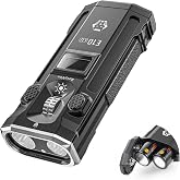 RovyVon E10 LU 3-in-1 Flat EDC Flashlight 1700 Lumens White Light 6 Modes | White LED, Green Light&amp;UV Light Combo, Compact AA Battery, Digital O-LED Dispaly, Scroll Switch, Sanding Strip, Outdoor