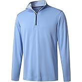 MICHEL ROUEN Quarter Zip Pullover Men Long Sleeve Dry Fit Moisture Wicking 1/4 Zip Pullover Mens Mock Neck Heather Sweatshirt