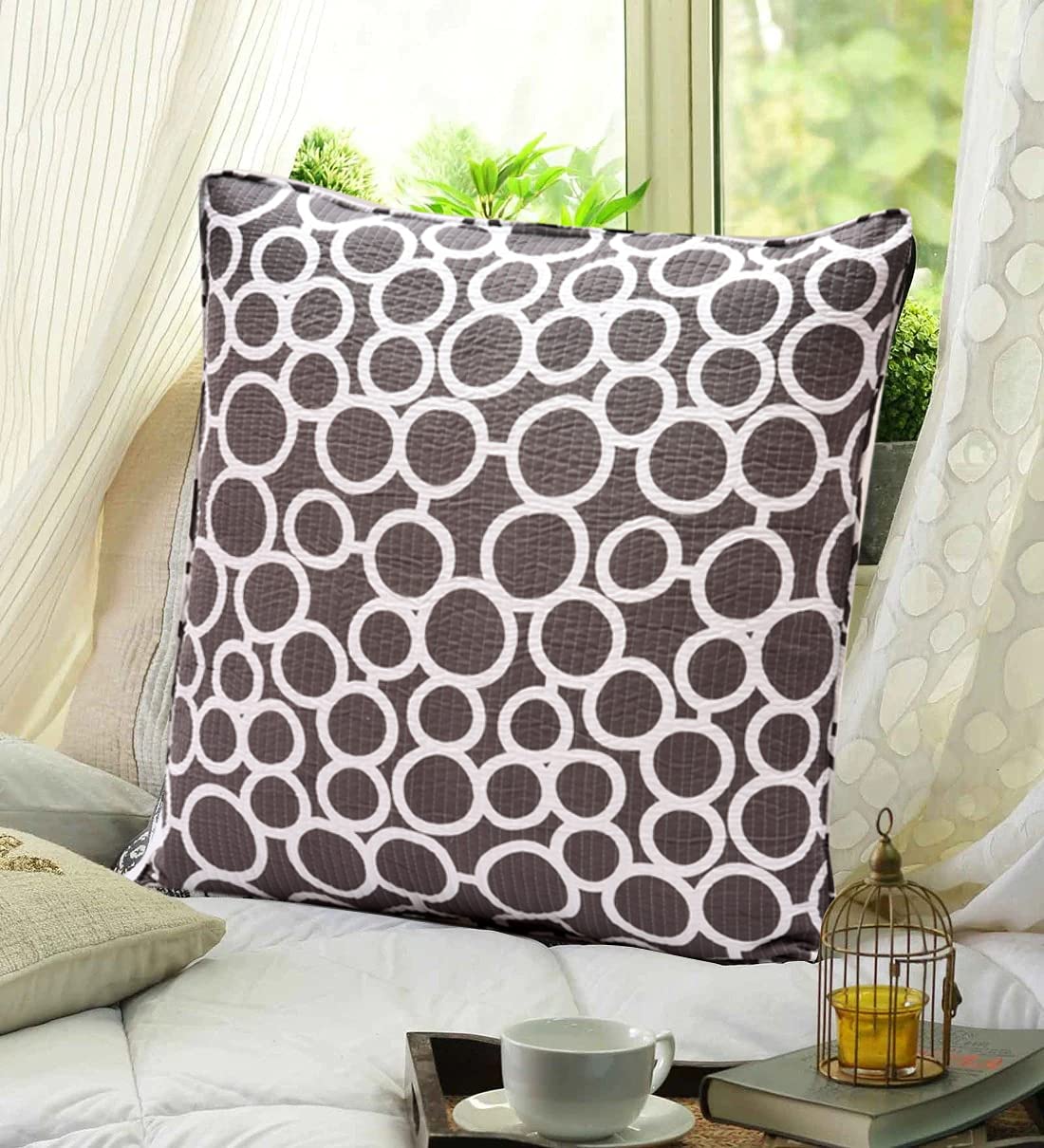 Buy COZY FURNISH Printed Cotton Cushion Covers Set of 2 Quilted Cushion