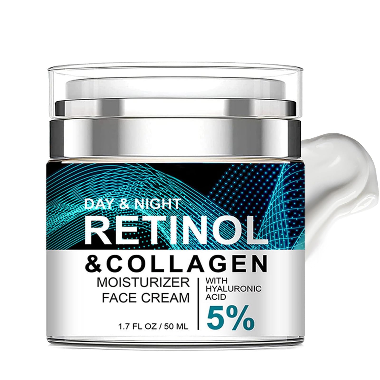 Advanced Retinol Collagen Cream for Face with 5% Hyaluronic Acid Anti-Aging Retinol Cream Anti-Wrinkle Reduce Fine Lines Lifting and Firming Cream 24-Hour Facial Care Suitable For Most Skin Types 50ml