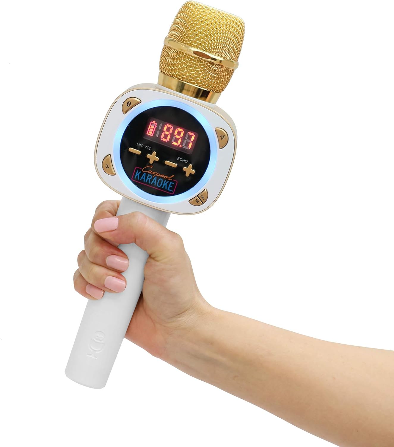 Singing Machine CPK545, Official Carpool Karaoke, The Mic, Bluetooth Microphone for Cars, White: Musical Instruments