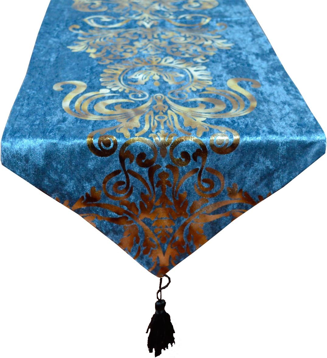 Best Blue And Gold Table Runner