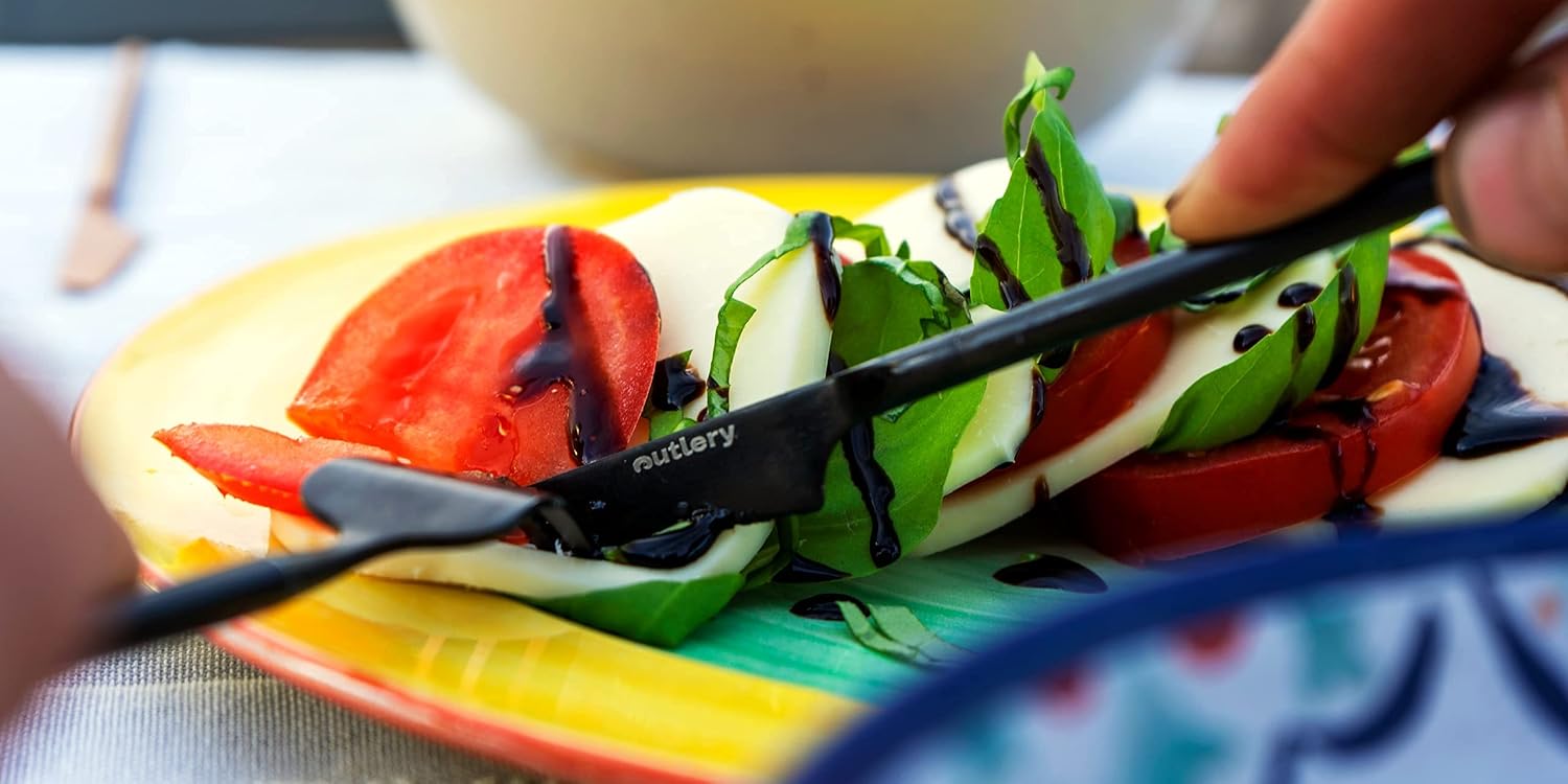 Outlery | Portable & Reusable Stainless Steel Travel Cutlery Set With Case For Camping, Picnic, Office and On-The-Go (Pocket Sized Flatware Set): Kitchen & Dining