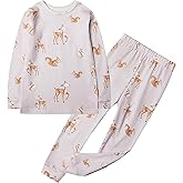 Owlivia 100% Organic Cotton Baby Long Sleeve Pajama Sets, Toddler Boy Girl 2-Piece Sleepwear