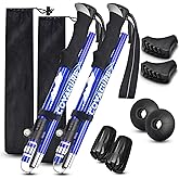 Covacure Trekking Poles Collapsible Hiking Poles - Aluminum Alloy 7075 Trekking Sticks with Quick Lock System, Telescopic, Co