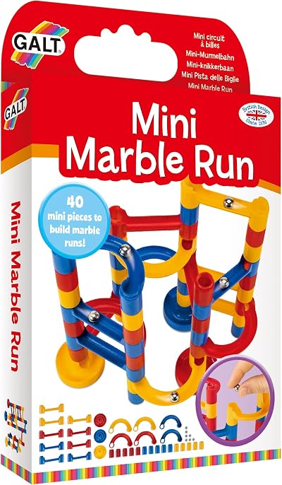Galt Mini Marble Run Build Design and Race STEM Toy 40 Piece 7 Balls