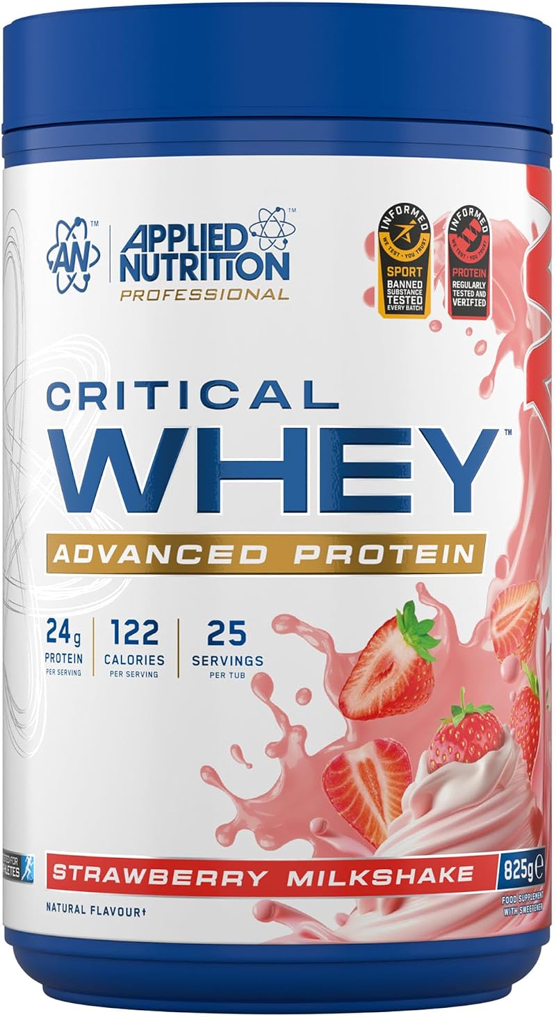 Applied Nutrition Critical Whey Protein Powder 24g Strawberry 825g 25 Servings