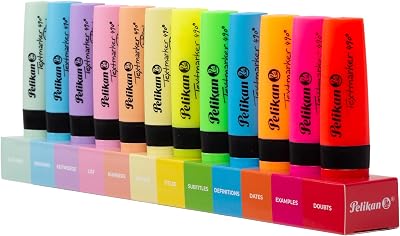 , conjunto de 12 marcadores fluorescentes e pastel, realce as suas emoções