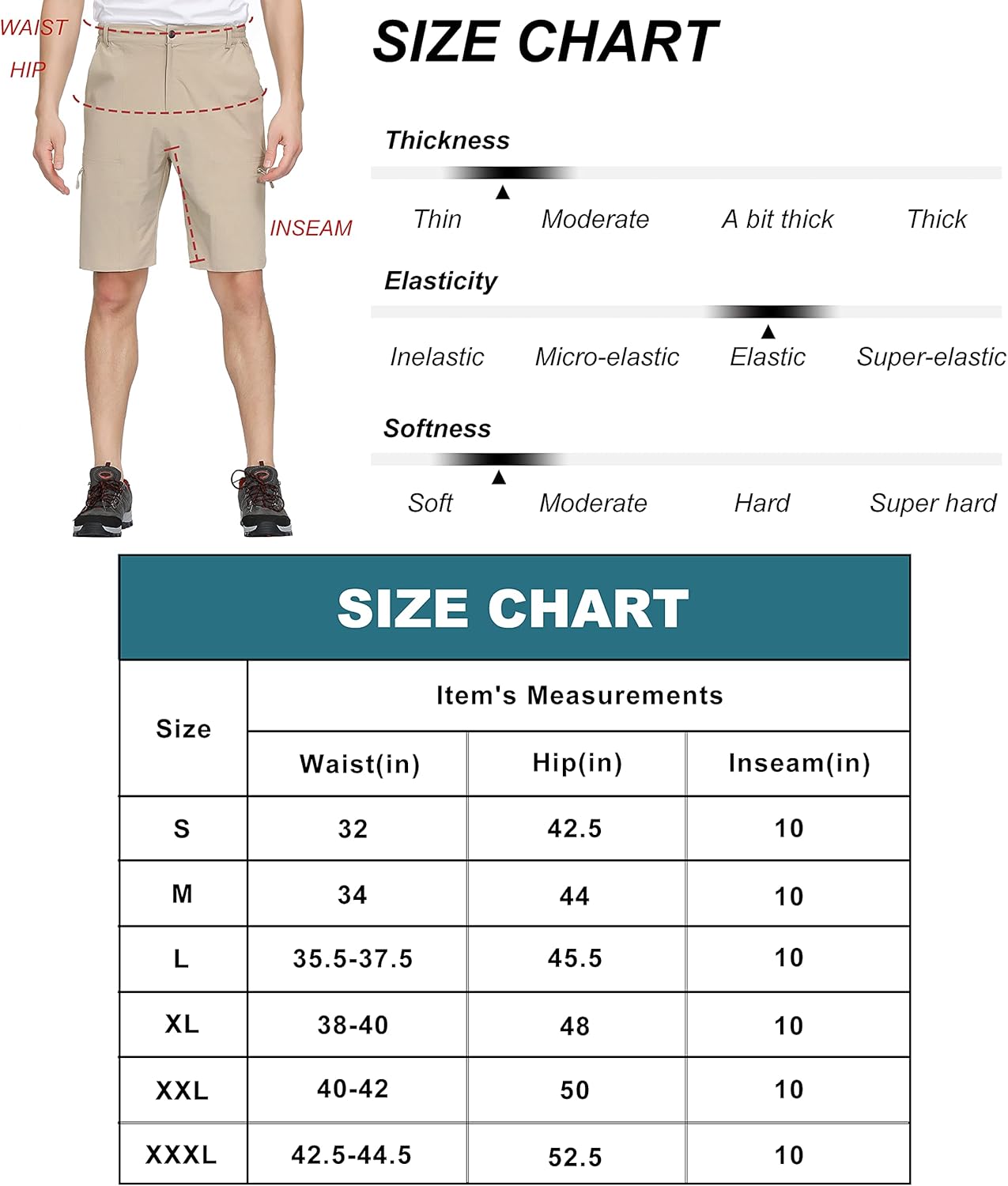 Libin Men's Outdoor Hiking Shorts Lightweight Quick Dry Stretch Cargo Shorts Travel Fishing Golf Tactical Shorts: Clothing