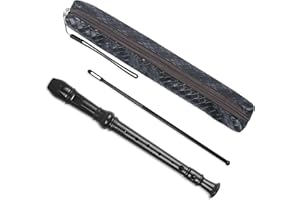 Hennaja Recorder Instrument for Beginner Adults,8-Hole Soprano Descant Recorder Music Flute with Cleaning Rod & Case Bag For Home Entertainment(3-Woven Black)