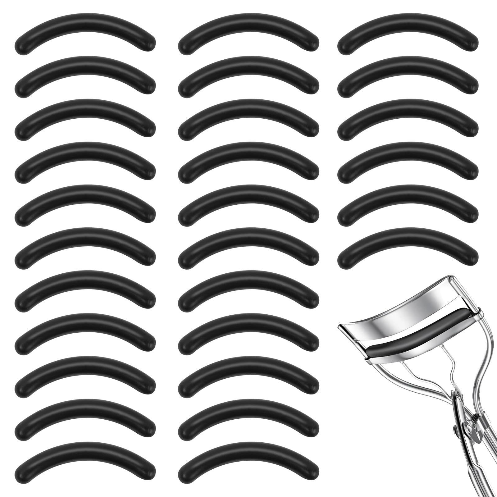 Photo 1 of 300 PCS Eyelash Curler Refills, Silicone Rubber Eye Lash Curler Pads for Universal Eyelash Curlers Replacement Refills (Black)
