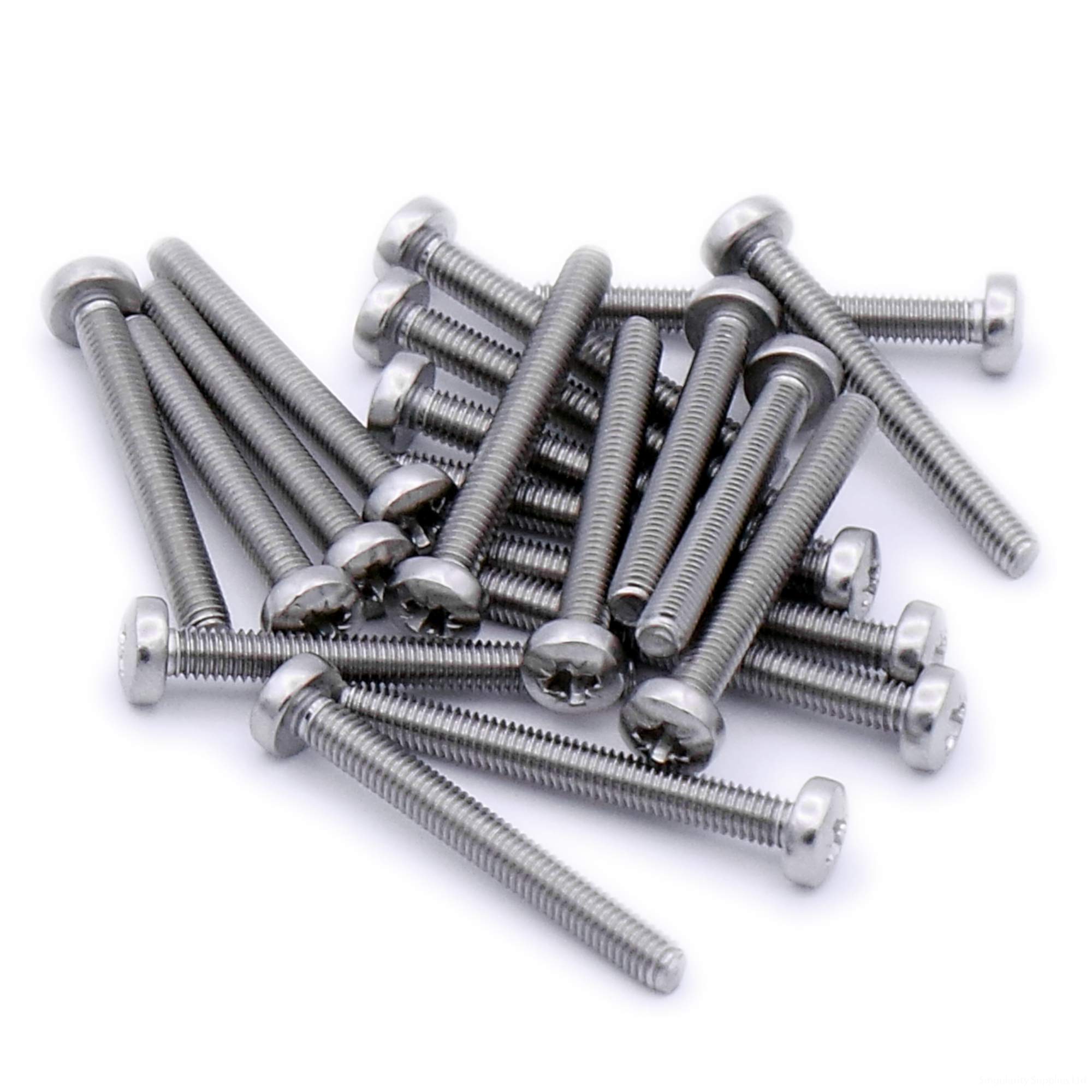 M6 (6mm x 25mm) Pozi Pan Machine Screw (Bolt) - Stainless Steel (A2) (Pack of 20)