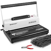 MAKEASY Coil Spiral Binding Machine, Punch 15 Sheet - Manual Hole Punch - Electric Coil Inserter - Adjustable Side Margin - for Letter Size/A4/A5, Comes with 1 Box 5/16'' Binding Coils &amp; Plier