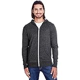 Threadfast Apparel Unisex Triblend Full-Zip Light Hoodie XS BLACK TRIBLEND