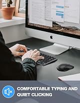TECKNET Mini Wireless Keyboard and Mouse Set 2.4G Nano Receiver Grey view 3