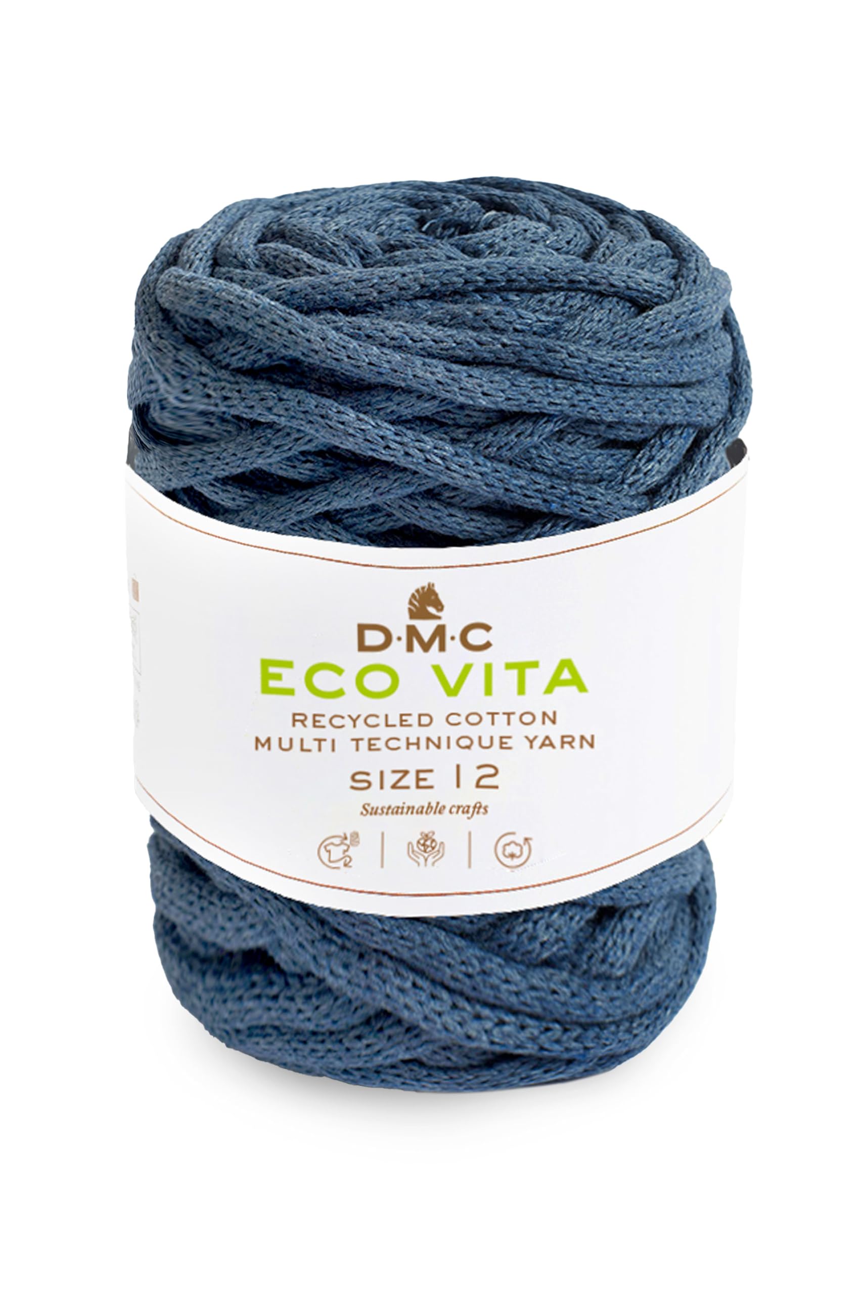 DMC Eco Vita 12, Crochet Knitting Macrame Yarn, Blue (076) Knitting — image 1