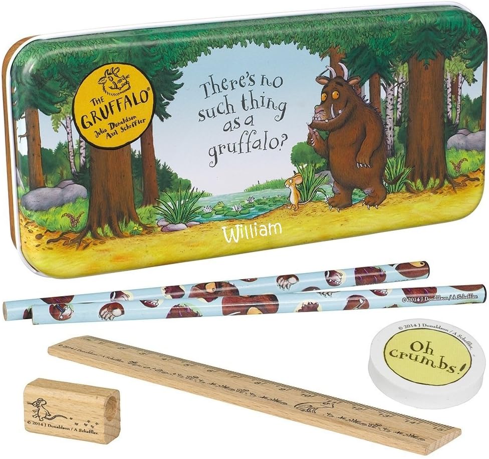 Footprint Direct Gruffalo Personalised Pencil Tin With Pencils