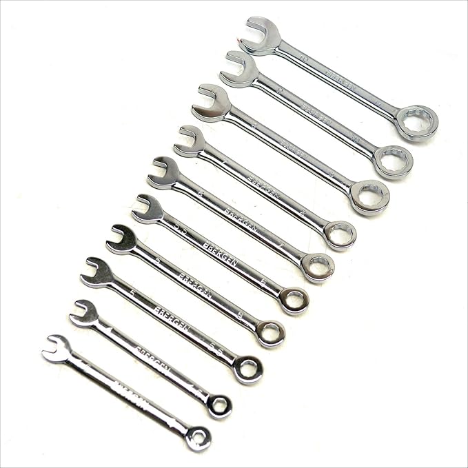 Metric Mini Stubby Spanner 4mm 11mm 10pc Set