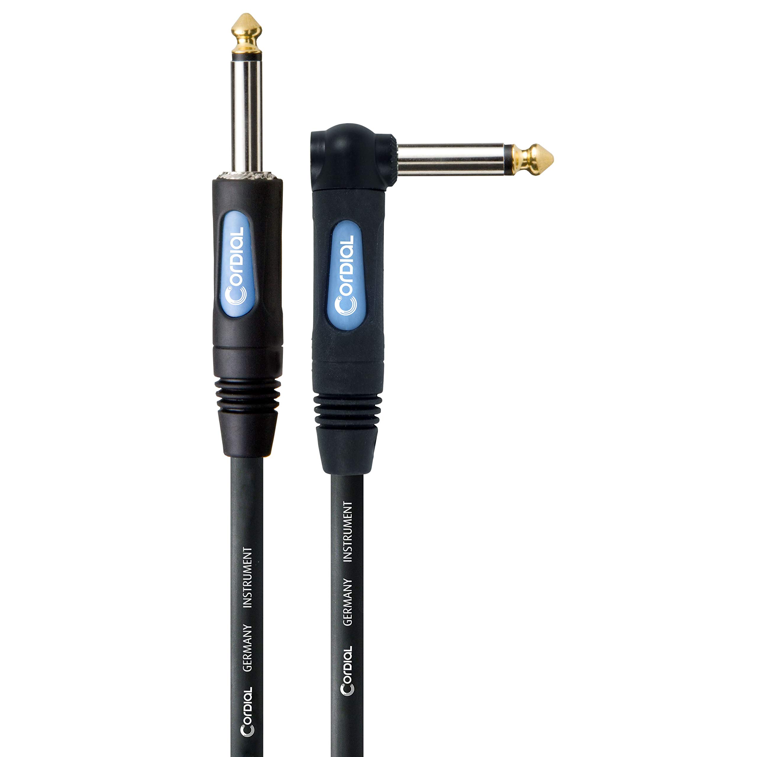 CORDIAL CABLES Guitar Cable 3 m Straight/Angled Instrument Cable Essentials Jack Straight/Angled