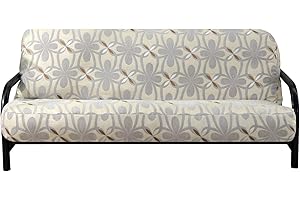 OctoRose Full Size 3 Side Zipper Heavy Duty Chenille Beige Grey Futon Cover Sofa DayBed Mattress Slipcover (Chenille-Grey, Full Size)