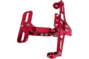 JCSUMRID Universal Motorcycle License Plate Holder Bracket with Light Aluminum Alloy Tail Tidy Adjustable Fender Eliminator Kit Replacement for Kawasaki Yamaha Honda Suzuki Bmw Ducati(Red)