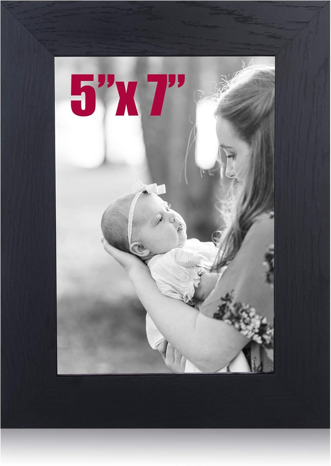 5x7 Picture Frames for Wall Tabletop Display Home Decor Wooden Photo Frame, Black