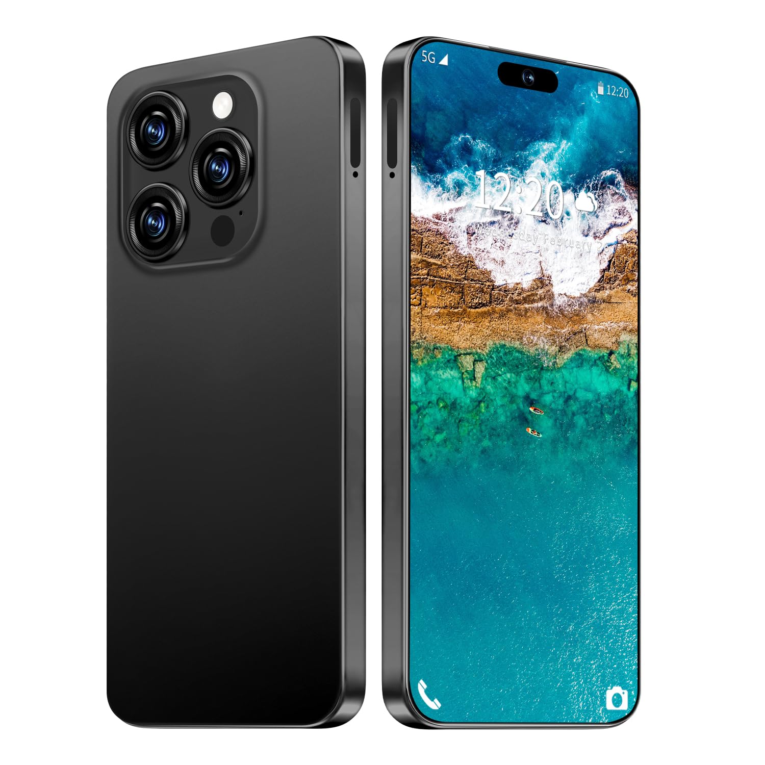 Photo 1 of BVNA I16 ProMAX 12GB+512GB 6.99" HD Screen Smartphone Unlocked Cell Phone,Battery 7000mAh Unlocked The Phone, Android 13 Fingerprint Button Unlock/Photos/Face ID/Dual SIM/5G/GPS (Black, 12+512)