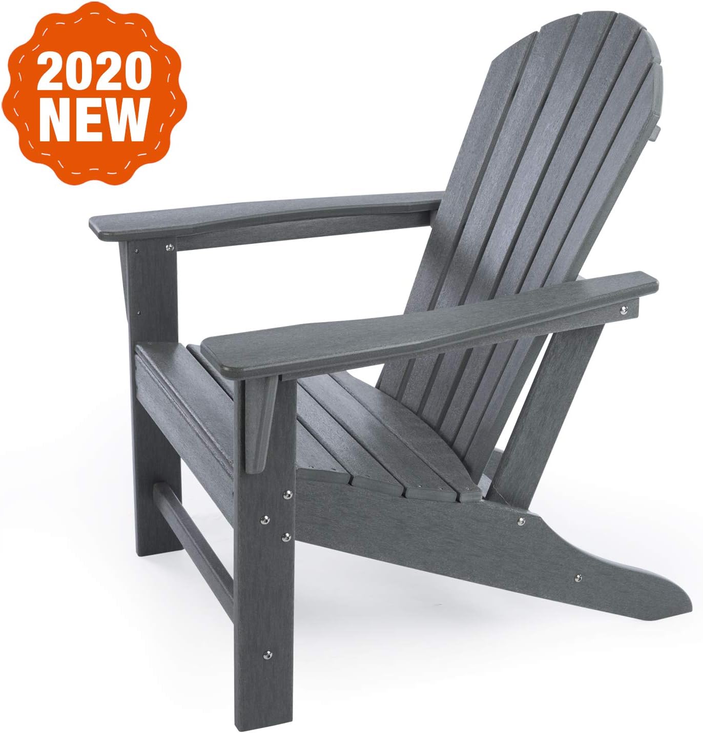 LAYRIAR HDPE Classic Outdoor Adirondack Chair for Patio Deck Garden,Backyard & Lawn Furniture,Gray