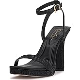 Jessica Simpson Women's Adonia Heeled Sandal, Black, 9