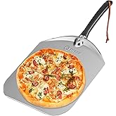 Q Pizza Aluminum Pizza Peel - 12" Metal Pizza Turning Paddle for ooni Grill Pizza Oven - Oven Accessory for Baking Bread Past