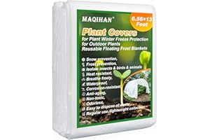 MAQIHAN Plant Cover - 6.5 ft x 13 ft Plant Covers Freeze Protection, Non-Woven Winter Freeze Protection, Reusable Floating Row Frost Blankets for Outdoor Garden, Frost Cloth for Cold Weather Snow