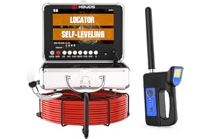 HBUDS Sewer Camera with Locator 165ft, Self-Leveling, 9'' 1080P HD Screen Drain Camera, Plumbing Camera Snake with Light, IP68 Waterproof Sewer Inspection Camera, Drain Pipe Cameras with DVR 16GB
