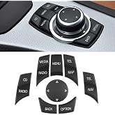 Jaronx for BMW iDrive Buttons 1' E81 3' E90 5' E60 X1 E84 X5 E70 X6 E71 | iDrive Controller Knob Multimedia for BMW 1' E81 E82 E88/3' E90 E92 E93/5' E60 E61/6' E63 E64/X1 E84/X5 E70/X6 E71 (8PCS Set)