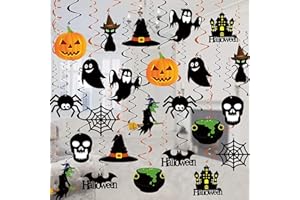 Tifeson Halloween Decorations Hanging Swirl - 36 PCS Hanging Halloween Ceiling Streamers - Large Size Ghost Pumpkin Witches Swirls for Home Indoor Outdoor Party Office Decor Supplies