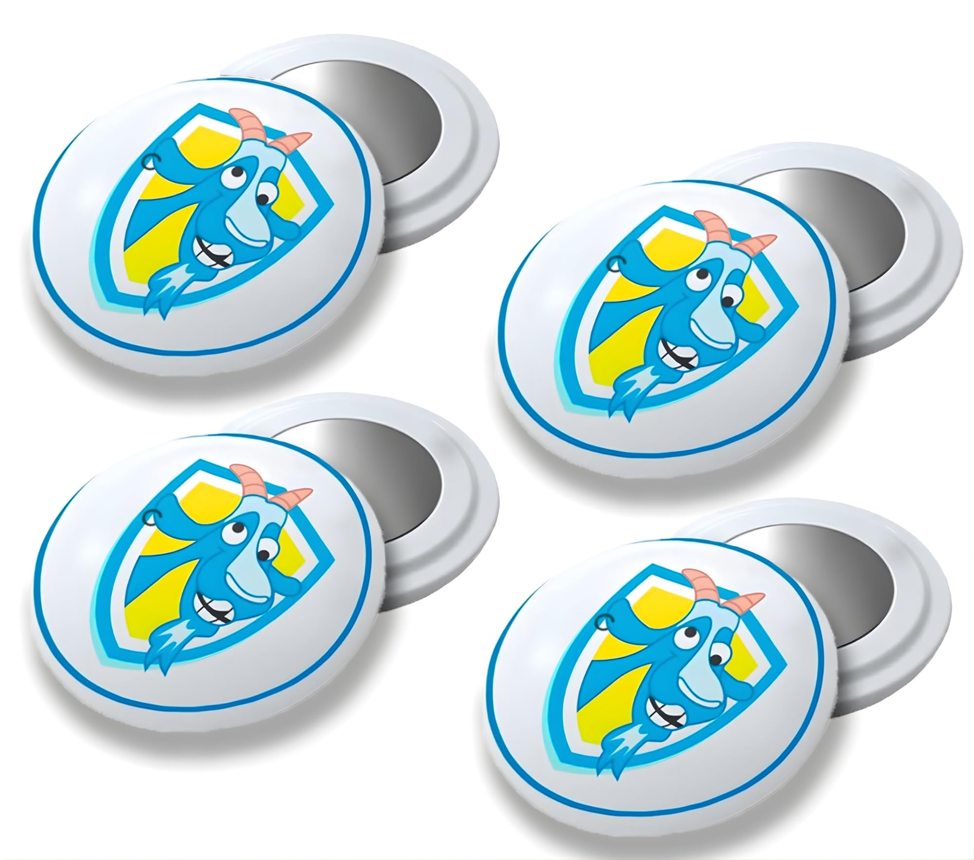 4 Pcs Magnetic Running Bib Clips - Strong Race Number Magnets for Precise and Stable Placement on Technical Clothing, Lightweight Comfort for Marathon, Trail and Triathlon Runners (Blue Goats) — image 1