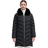 BINACL Women's Winter Coats, Thickened Warm Windproof Faux Fur & Detachable Hood Jacket, Black S-XL