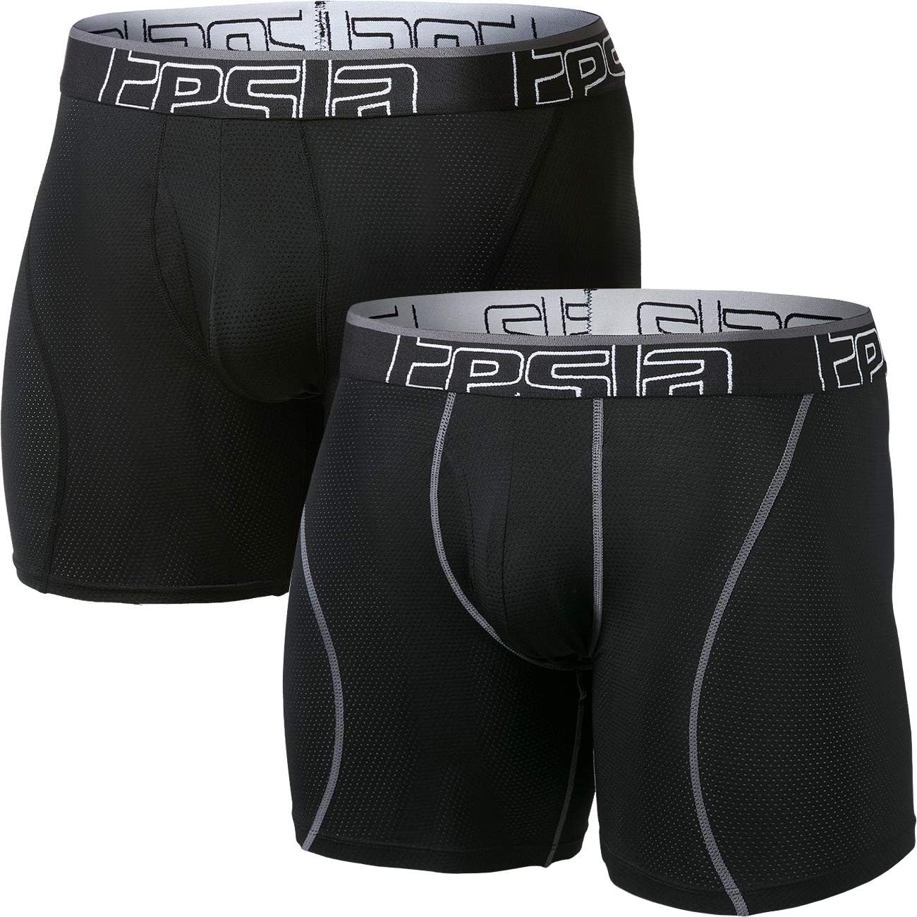 TSLA Men's (Pack of 2, 3) Relaxed Stretch 9 inches Cool Dry Brief Mesh Underwear Trunk: Clothing