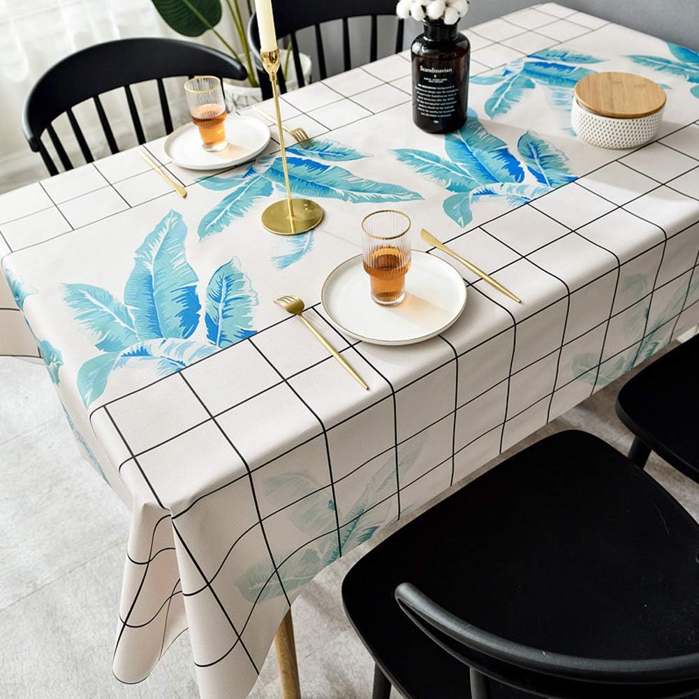 Nappe Motif Branches Nappe Rectangulaire PVC KP HOME 200x140cm - Étanche, Facile à Nettoyer - Motif Branches Gris - Pour Intérieur/Extérieur Nappe Pvc Rectangulaire