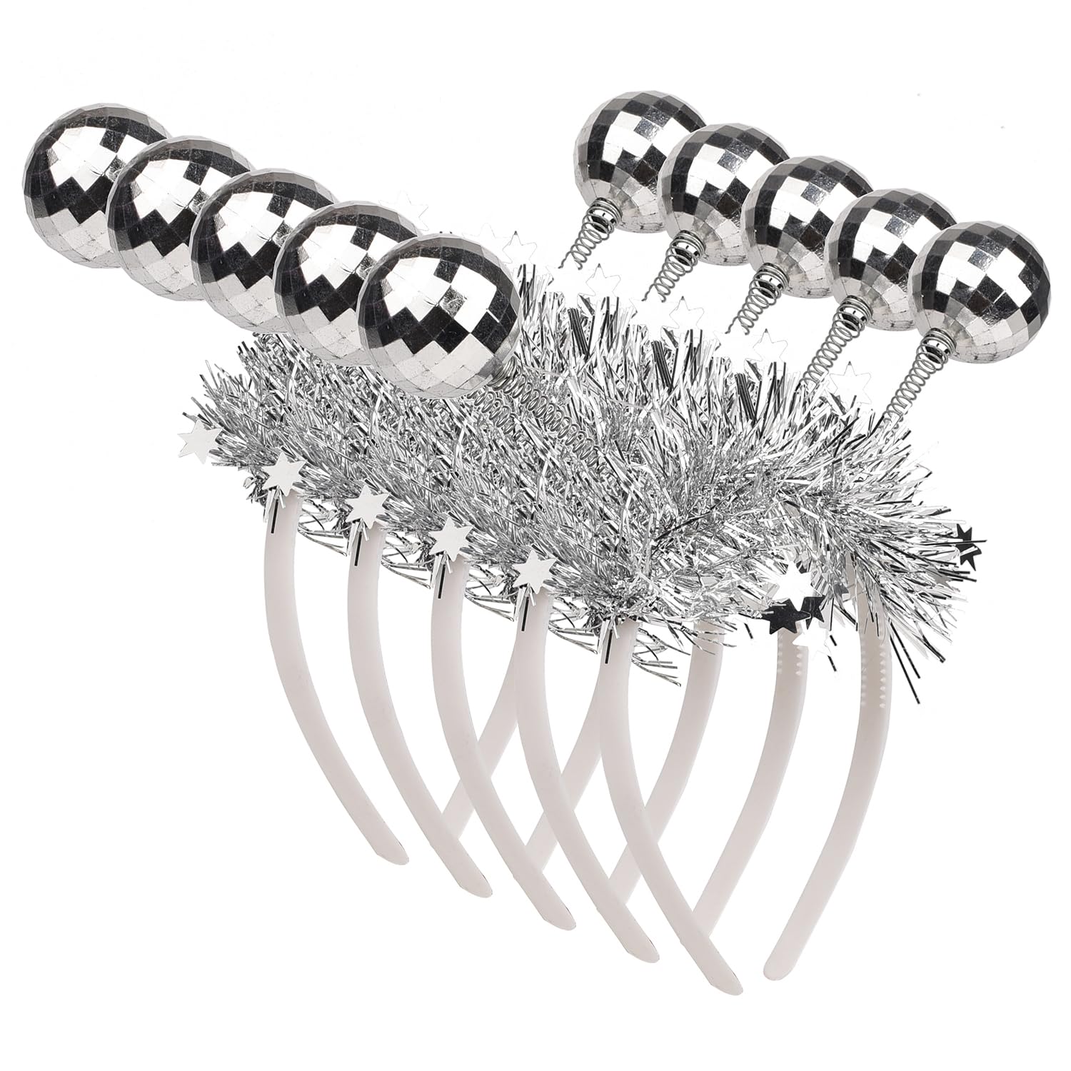 MEISH 5 Pieces Headband with Disco Balls Disco Headpiece Novelty Party Accessories for Retro Theme Party Carnival