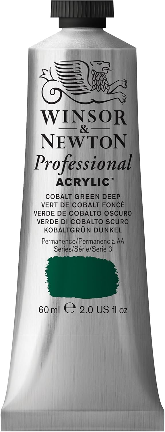 Winsor & Newton 2320185 60 ml Professional Acrylic Colour - Cobalt Green Deep, 60 ml (Pack of 1)
