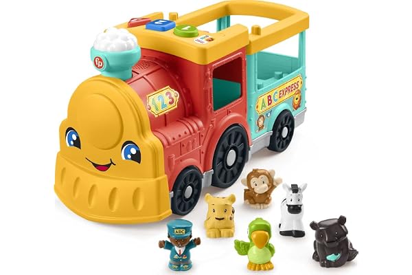 Fisher-Price Little People Big ABC Animal Train Toddler Toy | Musical Train & 6 Figures, Smart Stages Learning Content, Fine 