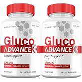 Gluco Advance Capsules, Official Premium All Natural Ingredients, Maximum Strength Pills GlucoAdvance Advanced Supplement for Men and Women Vitamins (2 Pack)