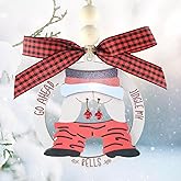 Funny Christmas Ornaments 2025 – Naughty Wooden Santa Decorations, Jingle My Bell Ornaments, Unique Hilarious Tree Décor