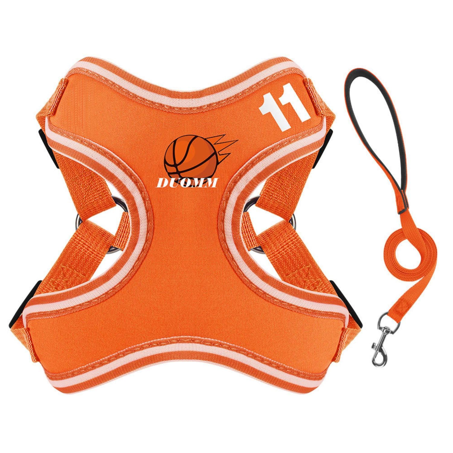 Dog Harness,No Pull Adjustable Sporty Style Dog Vest Harness with Leash D-Ring for Puppy Small Dog_XS(Orange)
