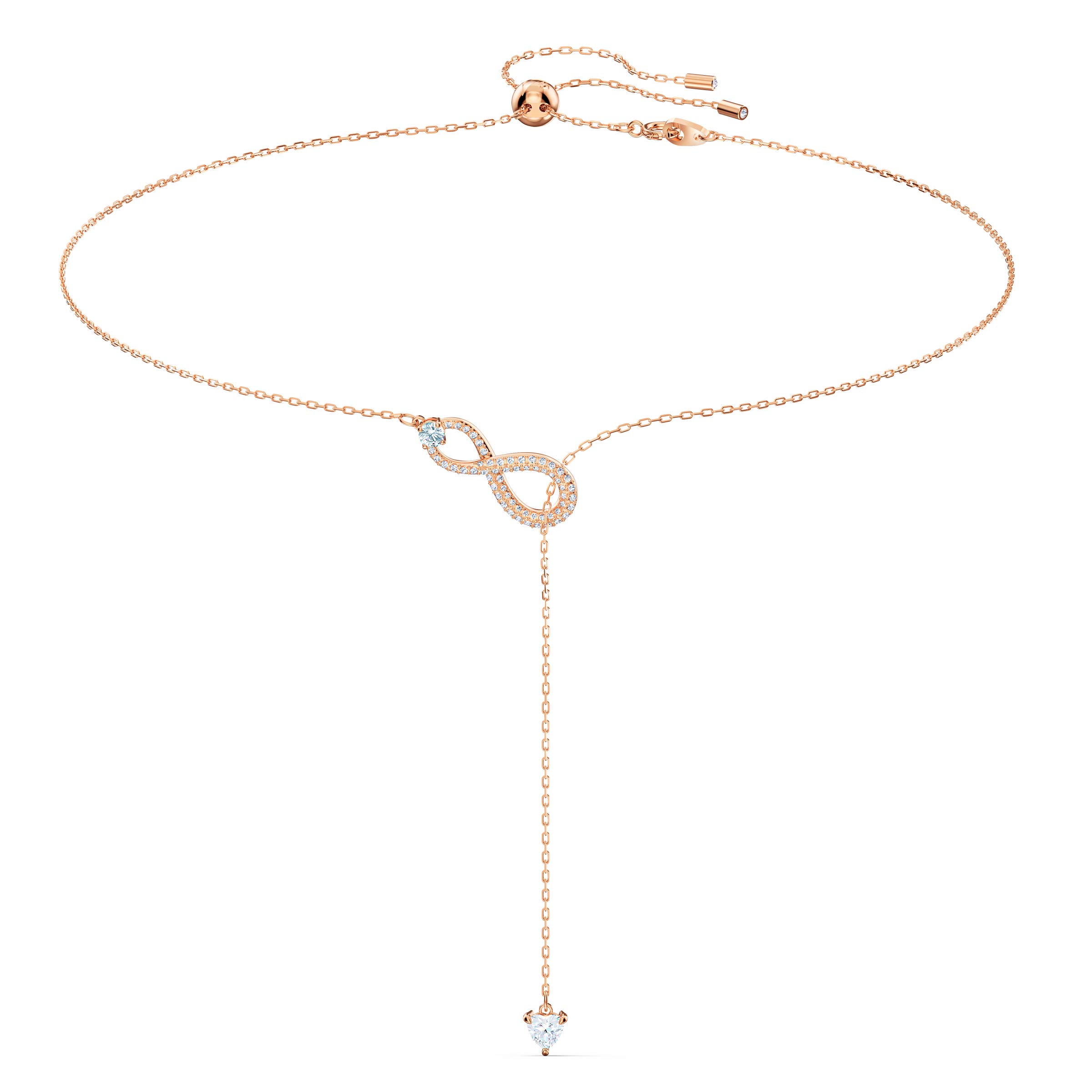 Swarovski Infinity Y necklace, Infinity, White, Rose gold-tone plated