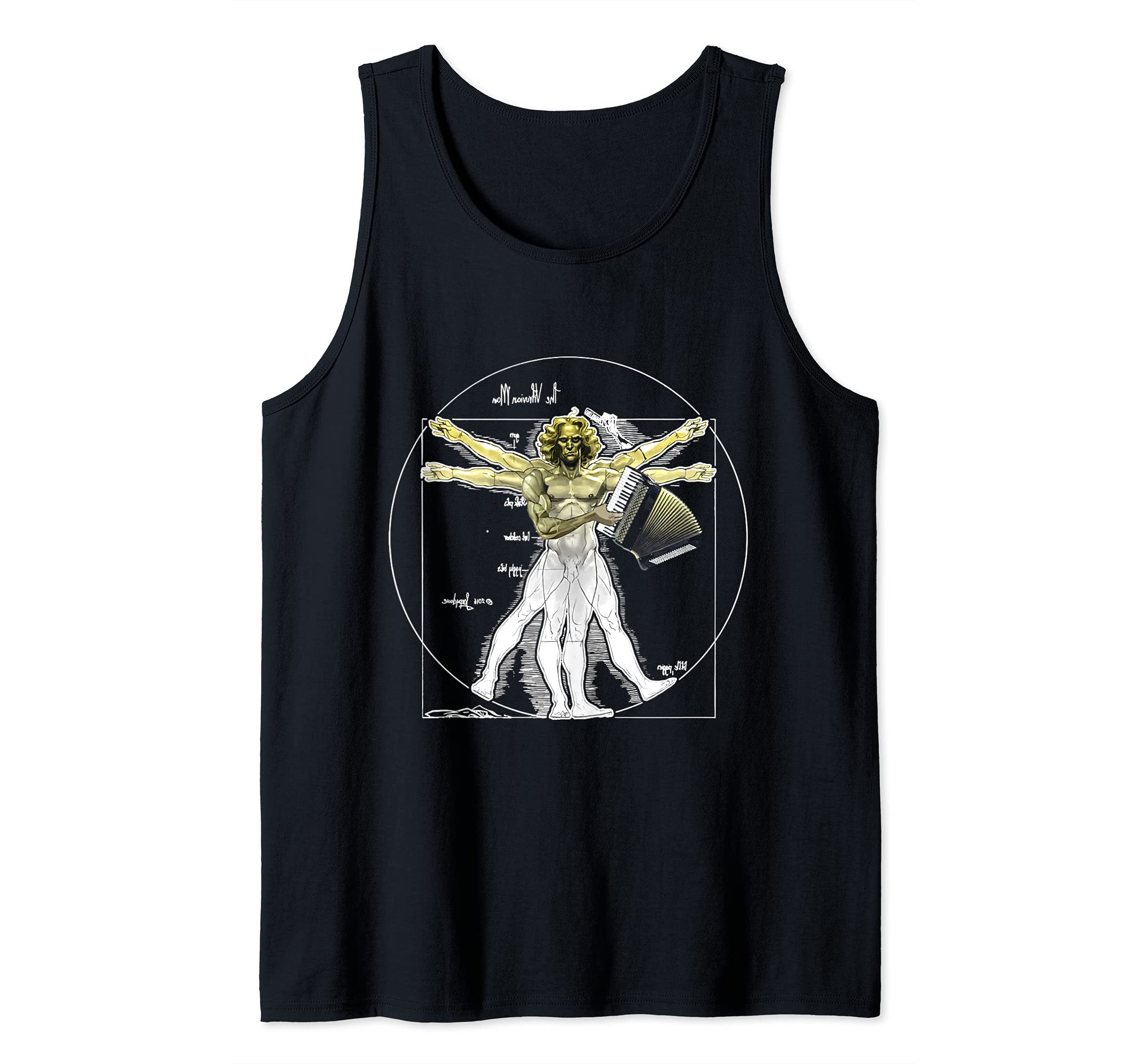 Accordion musician accordion as Vitruvian man Tank Top
