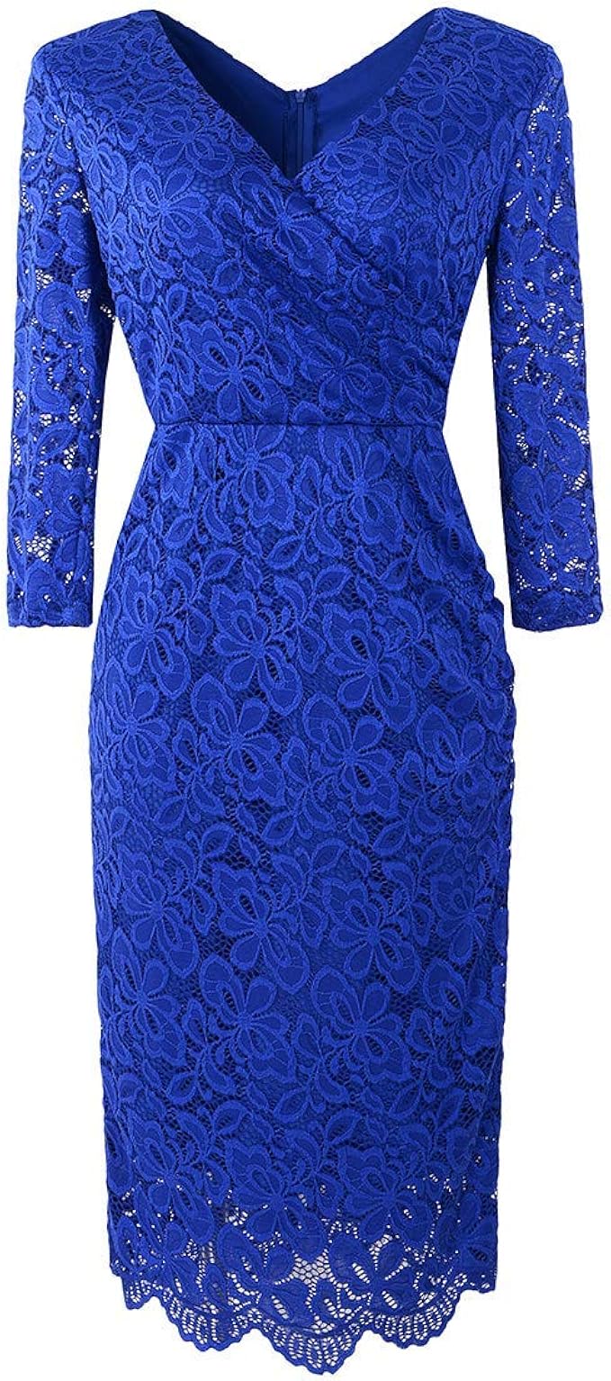 Spitzenkleid Blau Langarm Spitzenkleid Blau Langarm