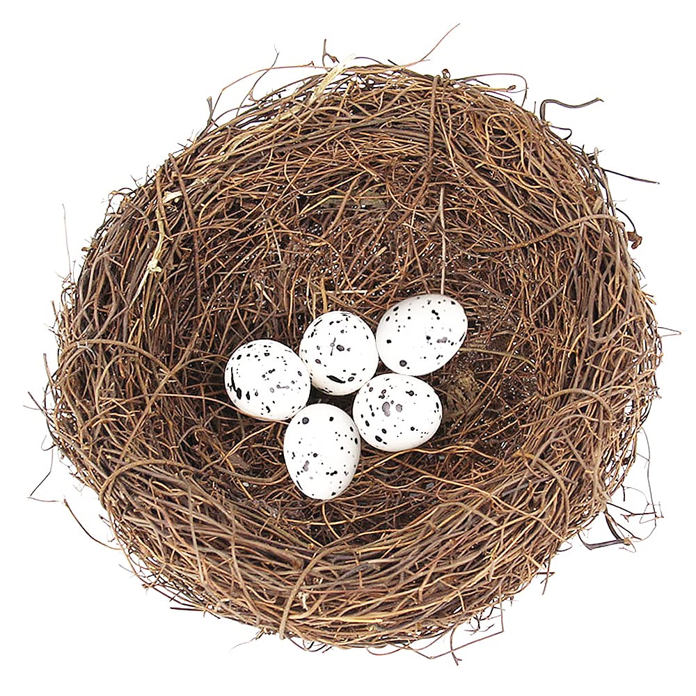 SEIWEI Artificial Bird Nest with Egg Decorative Vine Garland Twig Rattan Bird Houses for Handmade Easter Creative Decoration for Home Garden