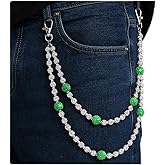 Laeclily Wallet Chain for Men Women Pants Chains Belt Chain Rhinestone Pocket Chains Baseball Keychain Jewelry Gift