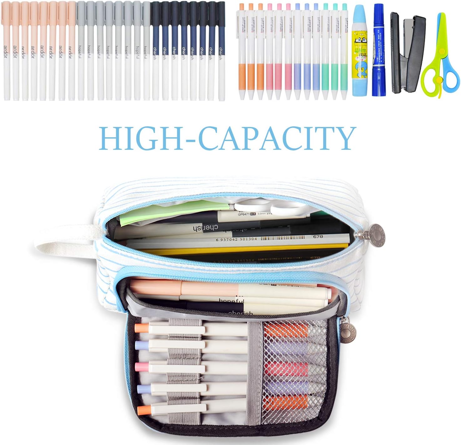 Mokani Pencil Case, Big Capacity Pencil Pen Pouch with Handle